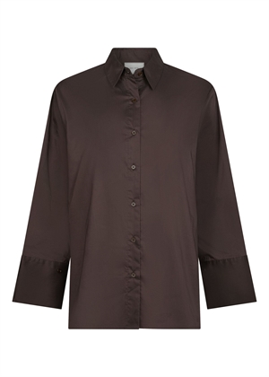 Dita poplin skjorte Chocolate Brown Neo Noir 
